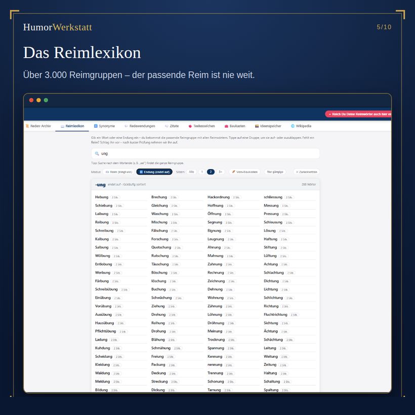 Das Reimlexikon mit über 3000 Reimgruppen